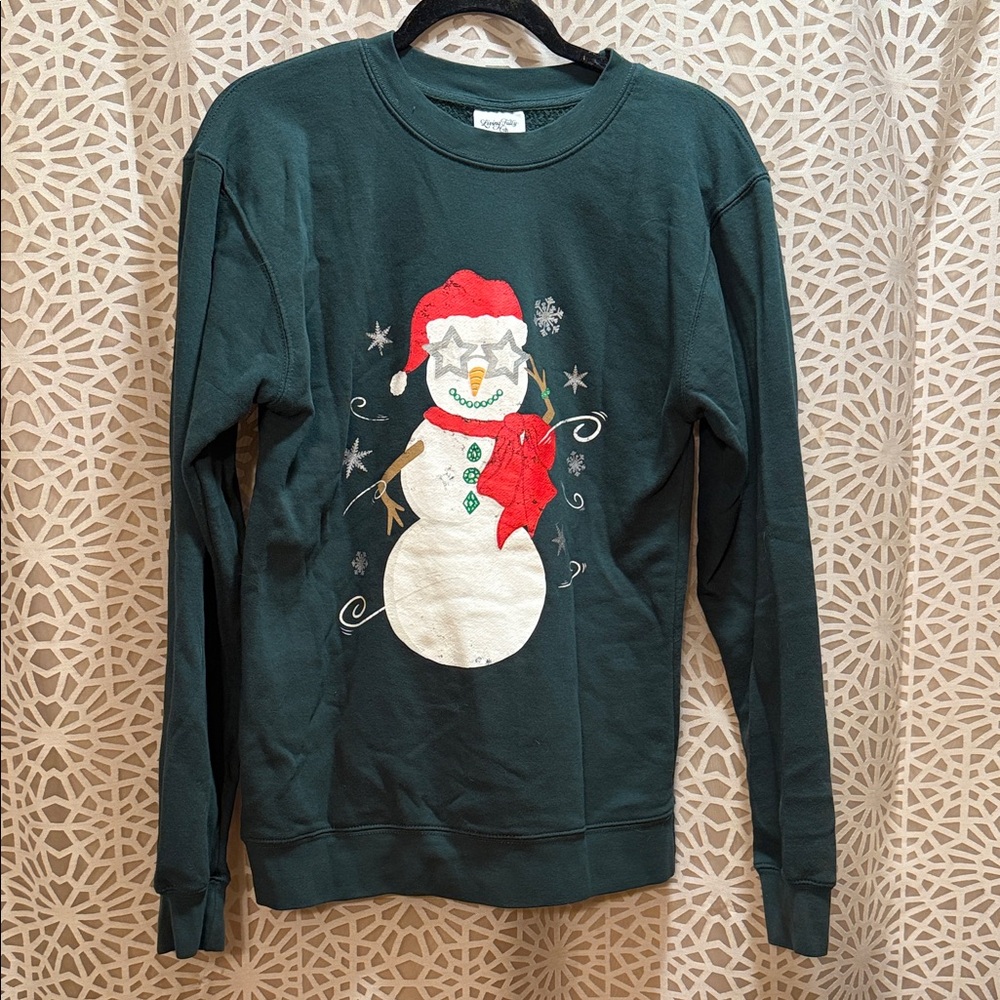 Living Fully Co. Mallory Ervin Jolly Happy Soul Snowman Sweatshirt Size Small